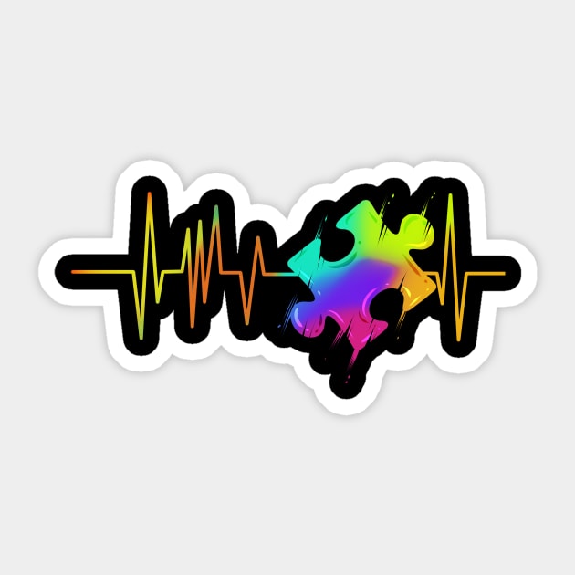 Heartbeat Jigsaw Puzzle Autism Awareness Sticker by SinBle